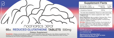 Reduced Glutathione Tablets 500mg 60 Count May Help Support Cognitive Function Balanced Oxidation Levels Skin Health