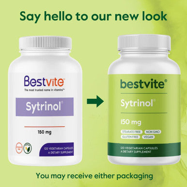 Bestvite Sytrinol 150mg (120 Vegetarian Capsules) - Patented Blend of Natural Citrus and Palm Fruit extracts - No Stearates - Vegan - Non GMO - Gluten