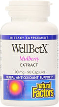 Natural Factors WellBetX Mulberry Extract Herbal 90 Capsules