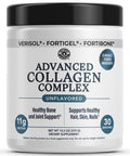 Left Coast Performance Advanced Collagen Complex Powder VERISOL FORTIBONE & FORTIGEL for Hair Skin Bone & Joint Support Clinically Studied Ingredients Grass-Fed Hydrolyzed Collagen Peptides 30 Servings