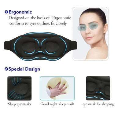 Fox-Tech Fashion Sleep Mask Sleeping Mask For Women 100% Blackout Eye Mask Soft Covering Strong Light Suitable For Travel/Yoga/Nap (Leopard Print)