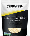 Terrasoul Superfoods Organic Pea Protein Unflavored Smooth Texture 1.5 Pounds