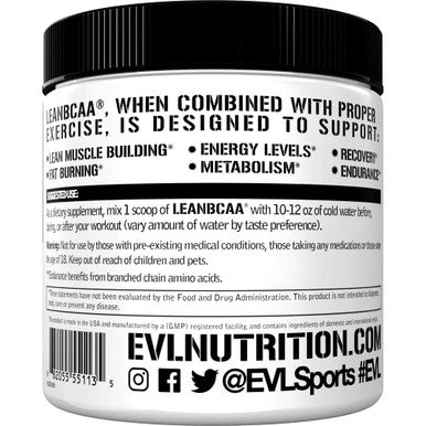 Evlution Stimulant Free Lean BCAA Powder Nutrition BCAAs Amino s Powder with CLA Carnitine and 2:1:1 Branched Chain Amino s Supports Muscle Recovery Fat Burn and Metabolism - Blue Raz