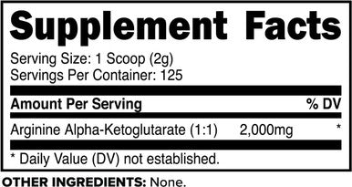 Primaforce AAKG Arginine Powder 250 grams (L-Arginine and Alpha-Ketoglutarate Acid) Premium Workout Supplement Non-GMO Vegan Gluten