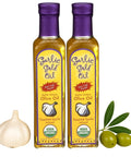 Garlic Gold Extra Virgin Olive Oil Infused with Garlic, Premium Certified USDA Organic, Low FODMAP, Cold Pressed (8.44 Fl Oz)