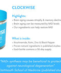 TruBrain Clockwise | Nicotinamide | NAD Booster | Increases Energy & Promotes Anti Aging | Cell Immunity