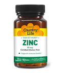 Country Life Zinc 50Mg Target Mins 90 Tablets Certified Gluten Free Certified Vegetarian