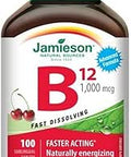 Jamieson Vitamin B12 Methylcobalamin Fast Dissolving Sublingual Tablets 1000 Mcg 100 Sublingual Tablets