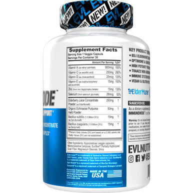 Evlution Broad Spectrum Immune Support Supplement Nutrition Immunemode Immunity Support Supplement with Super Potent Elderberry with Zinc and Vitamin C for Wellness - Vegan and