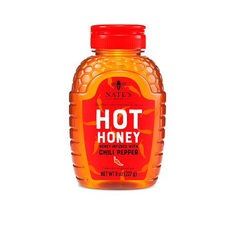 Nate's Hot Honey - 100% Pure Honey Infused with Habanero Chili Pepper Flakes, Award-winning Taste - 16 oz Squeeze Bottle