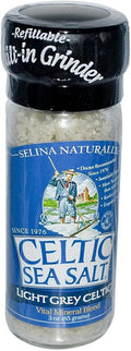 Celtic Sea Salt Selina Naturally Light Grey Course with Built in Grinder - 3 oz