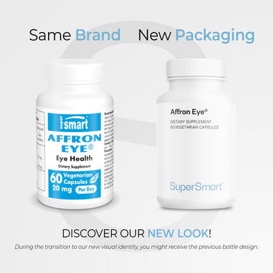 Supersmart Affron Eye 20 mg Per Day Extract of Saffron Stigmas Crocus Sativus Standardized to 3 Crocin Eye Health Supplement NonGMO Gluten Free 60 Vegetarian Capsules