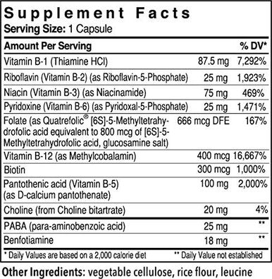 Patient One B-Complex With Quatrefolic I Broad Spectrum B Vitamins (60 Capsules)