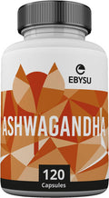 EBYSU Ashwagandha Supplement - 120 Capsules with Black Pepper Extract - Traditionally Used in Ayurveda Nervine Tonic, Sleep Aid & Memory Enhancement - 650mg Root Powder Pills