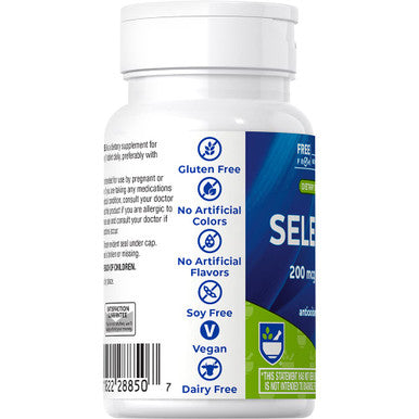 Rite Aid Selenium Tablets 200 Mcg, 100 Count, Natural Mineral And Antioxidant, Essential Support For The Body