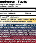 Amazing Nutrition Formulas L-Glutathione 500 Mg 120 Veggie Capsules | Non-GMO | Gluten | Made in USA | Suitable for Vegetarians