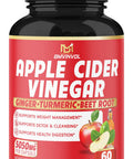 Apple Cider Vinegar Capsules 5050mg Herbal Equivalent with Ginger Turmeric Supports Digestion Detox Immune 2 Months Supply