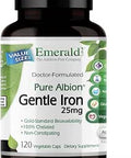 Emerald Labs Gentle Iron 25mg Ferrous Bisglycinate Chelate Chelated Iron Supplement That Supports Energy Eye Immune and Heart Health 120 Vegetable Capsules (120Day Supply)