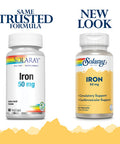 SolaRay Dietary Supplement Iron 50 Milligrams Full Range Amino Acid Chelate in a Special Herb Base (60 Capsules) Pack of 2