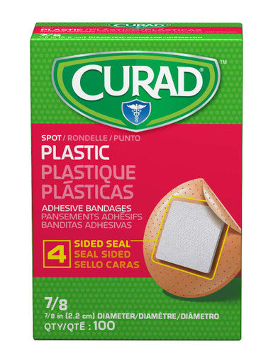 Curad Plastic Adhesive Spot Bandages 0.875-Inch Diameter Case of 1200