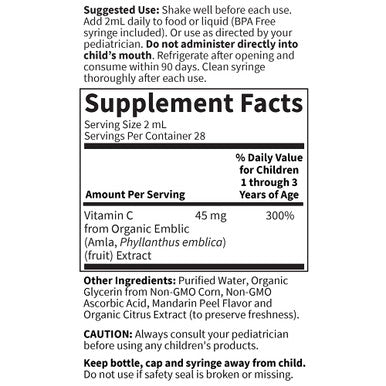 Garden of Life Baby Vitamin C Drops For Infants And Toddlers Organic Whole Food Liquid Vitamin C 45Mg Immune Support For Babies From Amla Fruit Citrus Flavor Vegan & Gluten Free 56 Ml (1.9 Fl Oz)