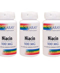 Niacin 500mg Solaray 100 VegCaps (3 Pack)