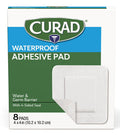 Curad White Waterproof Adhesive Pads 4" x 4" Advanced Wound Care 1 Box 8 Count