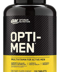 Optimum Nutrition (On) Opti-Men Vitamin C Zinc And Vitamin D E B12 For Immune Support Mens Daily Multivitamin Supplement - 150 Count