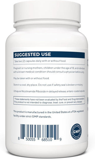 Renue By Science Nicotinamide Riboside High Strength Nad Supplement 60 Nicotinamide Enteric-Coated Capsules - 1000Mg Nicotinamide Riboside Per Serving Manufactured In The Usa Third-Party Tested