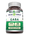 Amazing Formulas Gaba 750Mg Per Serving 100 Veggie Capsules Supplement | Non-Gmo | Gluten Free | Made In Usa | Ideal For Vegetarians