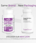 Supersmart Magnolia Bark Extract 300 mg Per Day Powerful Antioxidant Stress Relief Emotional Boost NonGMO Gluten Free 60 Vegetarian Capsules