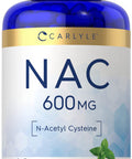 Carlyle Nac N-Acetyl Cysteine 600Mg | 180 Capsules | With Peppermint | Free Form Supplement | Non-Gmo, Gluten Free