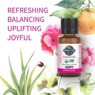Garden of Life Essential Oils 100% Organic Happy 0.5 Fl Oz
