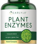 Carlyle Plant Enzymes With Protease, Papain, Lactase And Bromelain | 250 Capsules | Multi Enzyme Blend | Non-Gmo & Gluten Free