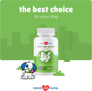Milk Thistle For Dogs - 120 Chewable Tablets - Silymarin - Liver And Kidney Support For Dogs With Epa & Dha - Detox For Dogs - Liver Supplement For Dogs With Choline And L-Arginine