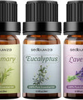 Sedbuwza 3 Pack Rosemary Eucalyptus Lavender Essential Oil Set 100% Pure Aromatherapy Mothers Day Gifts Oils for Massage, Skin and Hair Care