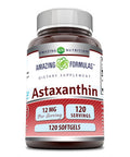 Amazing Formulas Astaxanthin 12Mg 120 Softgels Supplement | Non-Gmo | Gluten Free