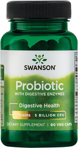 Swanson Probiotic with Digestive Enzymes 5 Billion Cfu 60 Veg Capsules