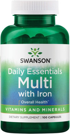 Swanson Multi and Mineral Daily Men's Women's Multivitamin Multimineral Health Supplement 100 Capsules (Caps)