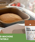 Kate Naturals Vital Wheat Gluten For Bread Making Baking Additive & Seitan. Compatible With Bread Machine (12Oz High Protein Flour)