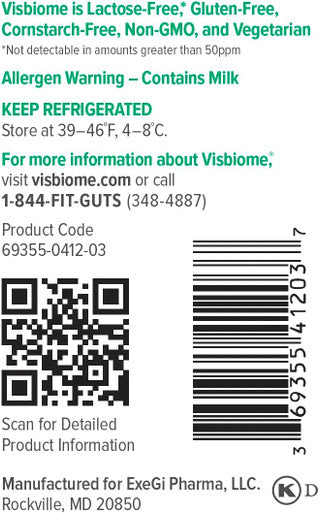 Visbiome - High Potency Probiotics 112.5 Billion CFU Live Bacteria 60 Capsules