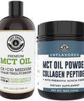 Left Coast Performance 32oz Premium MCT Oil and 16oz Unflavored MCT + Collagen Powder