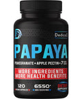 Dedicad Papaya Enzymes For Digestion 6550Mg 4 Month Supply - 10 Herbs Blended Pomegranate, Apple Pectin, Turmeric, Ginger & More