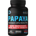 Dedicad Papaya Enzymes For Digestion 6550Mg 4 Month Supply - 10 Herbs Blended Pomegranate, Apple Pectin, Turmeric, Ginger & More
