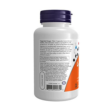 Now Foods L-Arginine 500 mg 100-Capsules