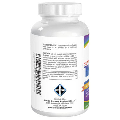 Elevate Recovery Supplements 3-Month Thyroid Support Supplement (All-In-1 Formula) With 14 Active Ingredients - Thyroid Supplements - Thyroid Health Complex - Thyroid Support For Women & Men - 180 Capsules