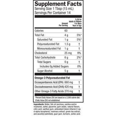 Barleans Lemon Creme Omega 3 Fish Oil Supplements 1080mg of EPA/DHA for Brain Heart Joint Immune Health AllNatural Fruit Flavor Non GMO Gluten Free 8Ounce
