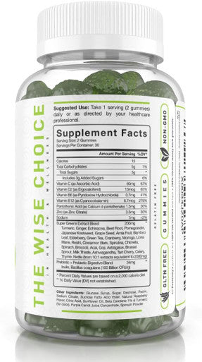 Spirulina Gummies Your Daily Super Greens With Spinach, Broccoli, Alfalfa, Beet Root, Acai, The Perfect All-In-One Veggie Gummies Non-Gmo, Gluten 60 Vegan Gummies