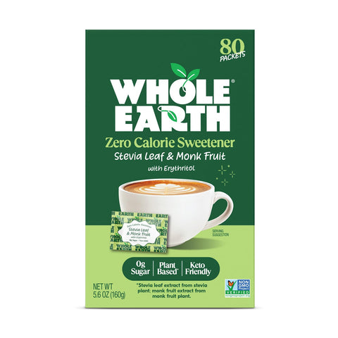 Whole Earth Sweetener Co. Stevia and Monk Fruit Sweetener, Erythritol Sweetener, Sugar Substitute, Zero Calorie Sweetener, 1,000 Stevia Packets (Packaging May Vary), 70.54 Ounce