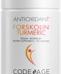 Codeage Forskolin, Pure Forskolin Coleus + Organic Turmeric Root Powder, 95% Curcuminoids + Bioperine Black for Absorption - 20% Standardized Coleus Forskohlii, Non-GMO, 90 Capsules